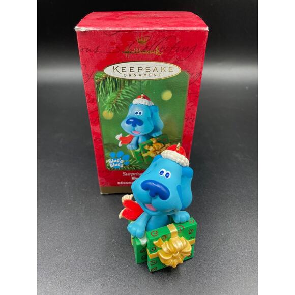 Blue's Clues Surprise Package Hallmark Ornament 2000 Nickelodeon TV Blue DOG - Picture 1 of 9
